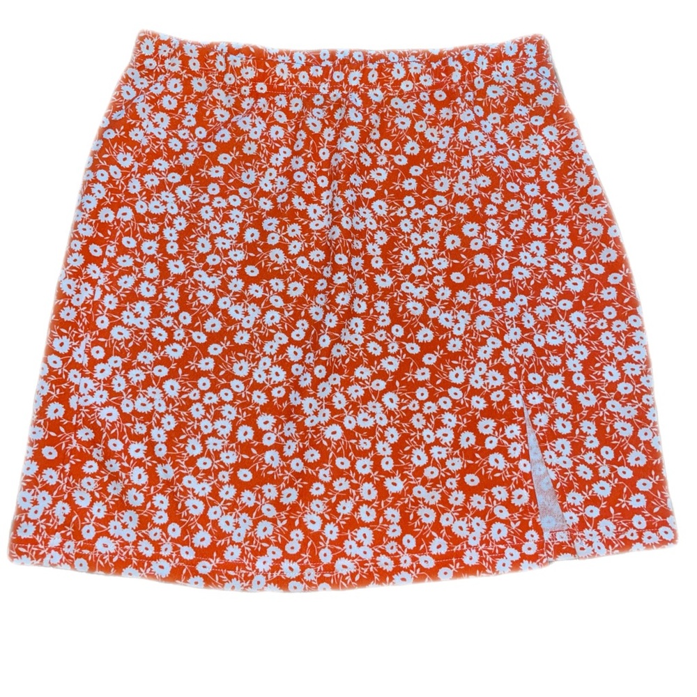 Orange Floral Skirt